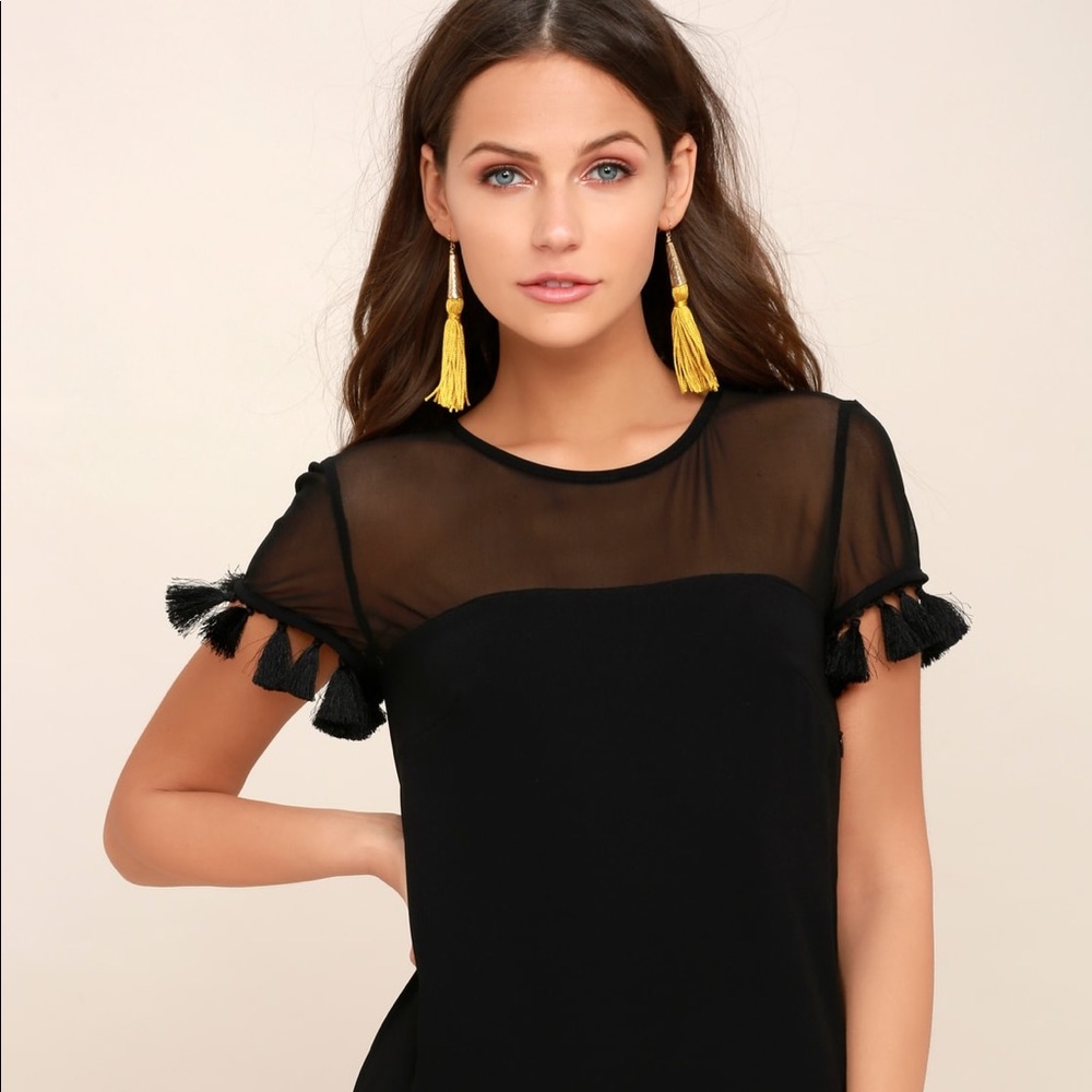 Lulu’s Iced Latte Black Shift Dress